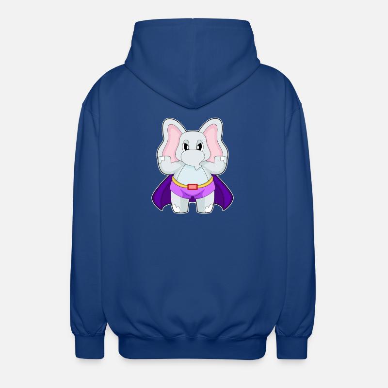 Cape de super-héros éléphant - Veste à capuche unisexe - bleu royal