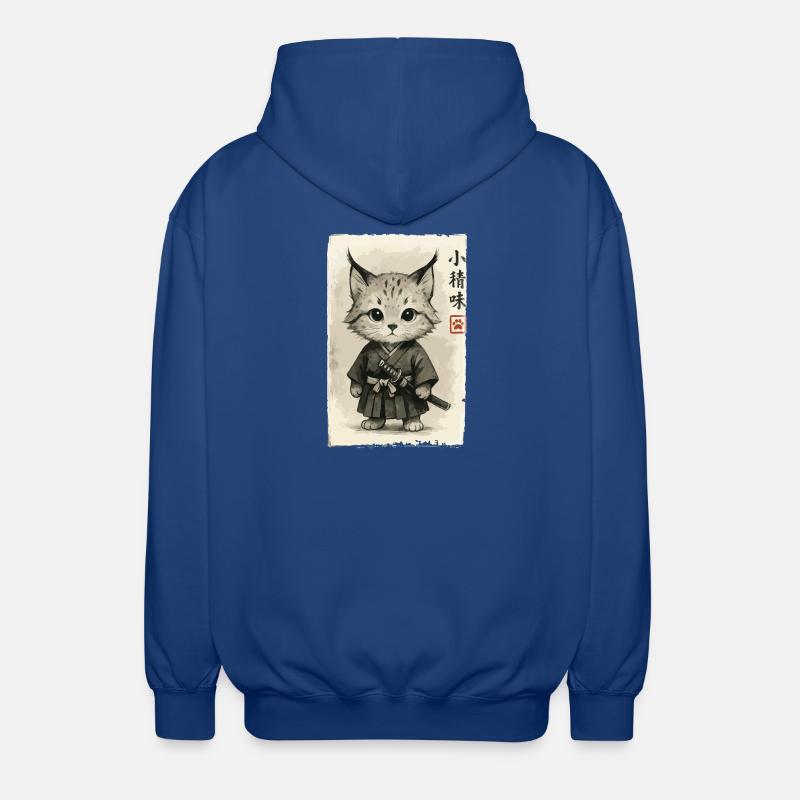 Katzen Samurai  - Unisex Kapuzenjacke - Royalblau