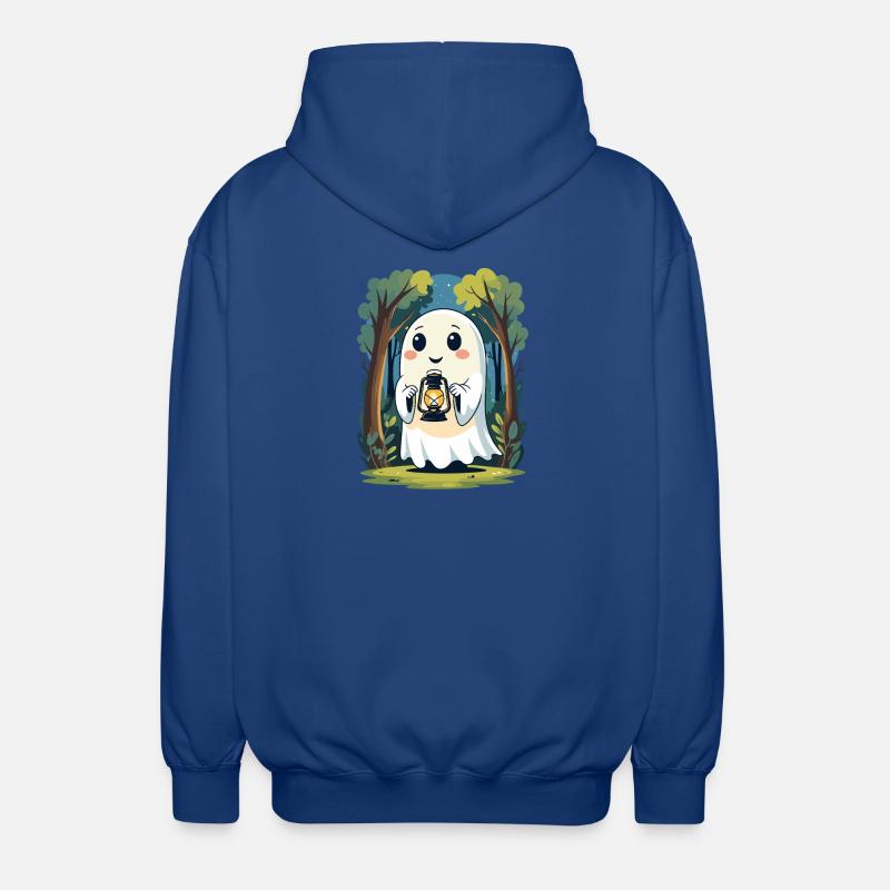 Laternengeist im nächtlichen Wald - Veste à capuche unisexe - bleu royal