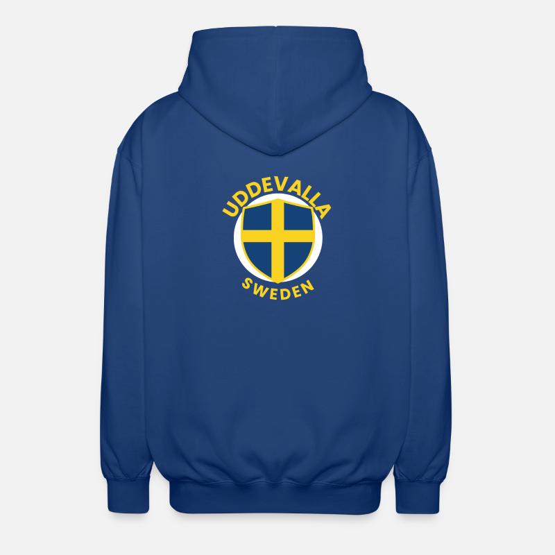 Conception du bouclier Uddevalla Suède - Veste à capuche unisexe - bleu royal