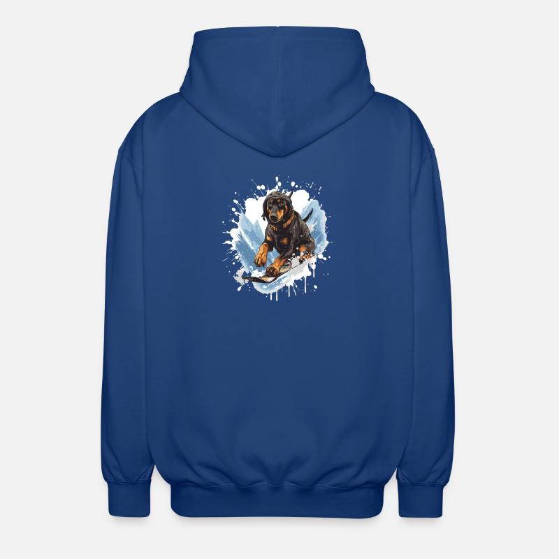 Doberman Chien Planche à neige - Veste à capuche unisexe - bleu royal
