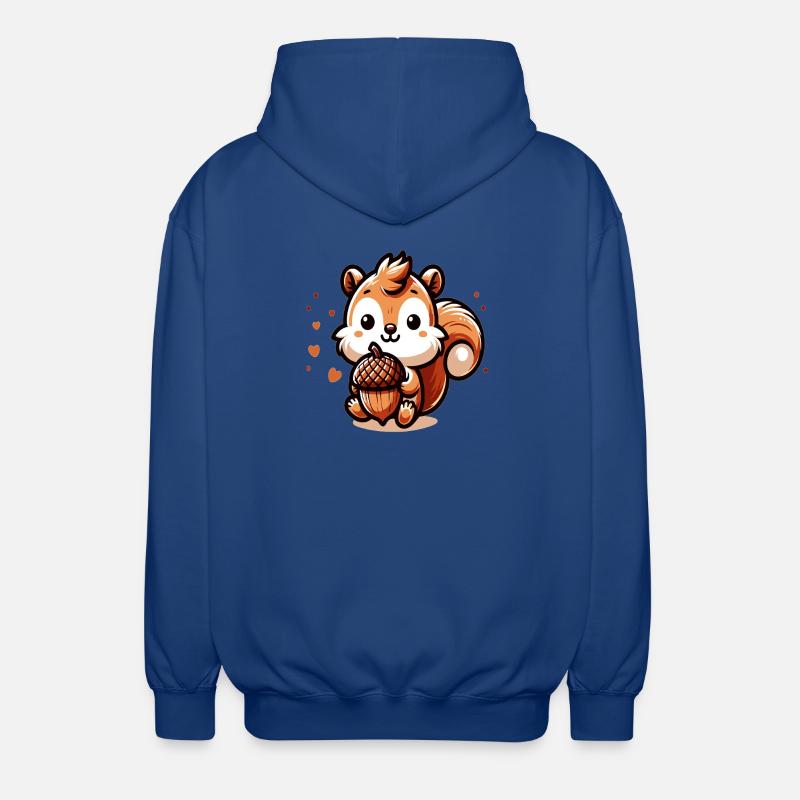 Süßes Eichhörnchen mit Herz-Eichel - Unisex Kapuzenjacke - Royalblau
