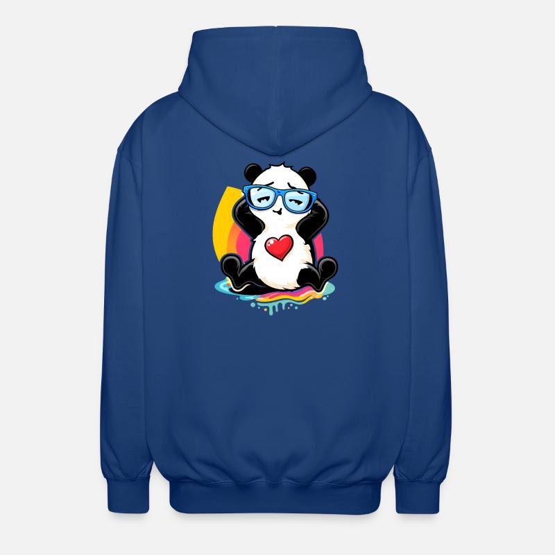 Relaxter Panda mit Sonnenbrille  - Unisex Kapuzenjacke - Royalblau
