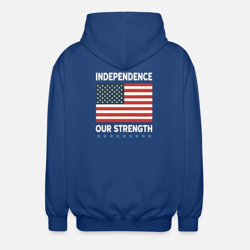 Indépendance et Force Américaine - Veste à capuche unisexe - bleu royal