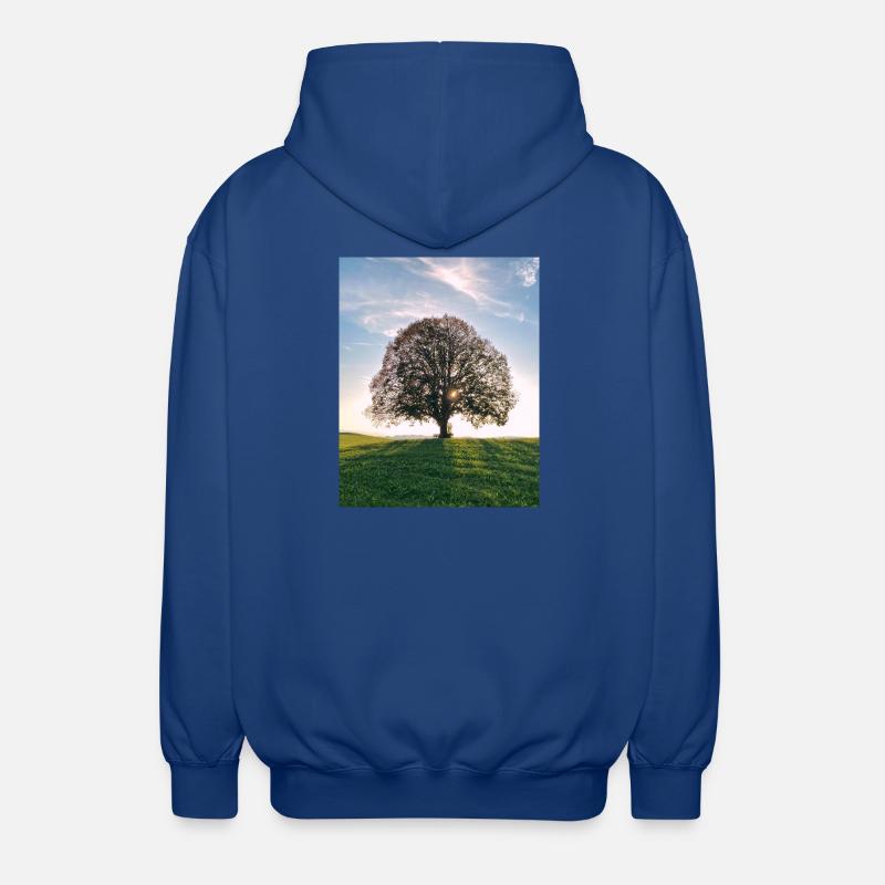 Sun tree on the hill - Unisex Hooded Jacket - royal blue