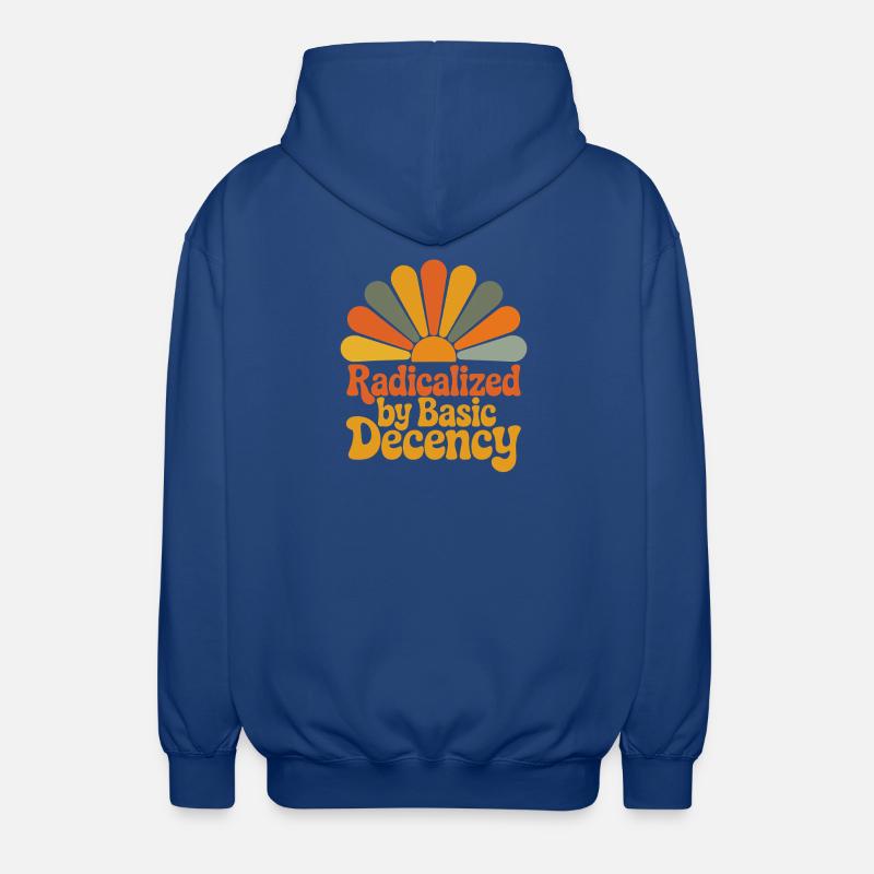Radicalized by Basic Decency - Unisex Hooded Jacket - royal blue
