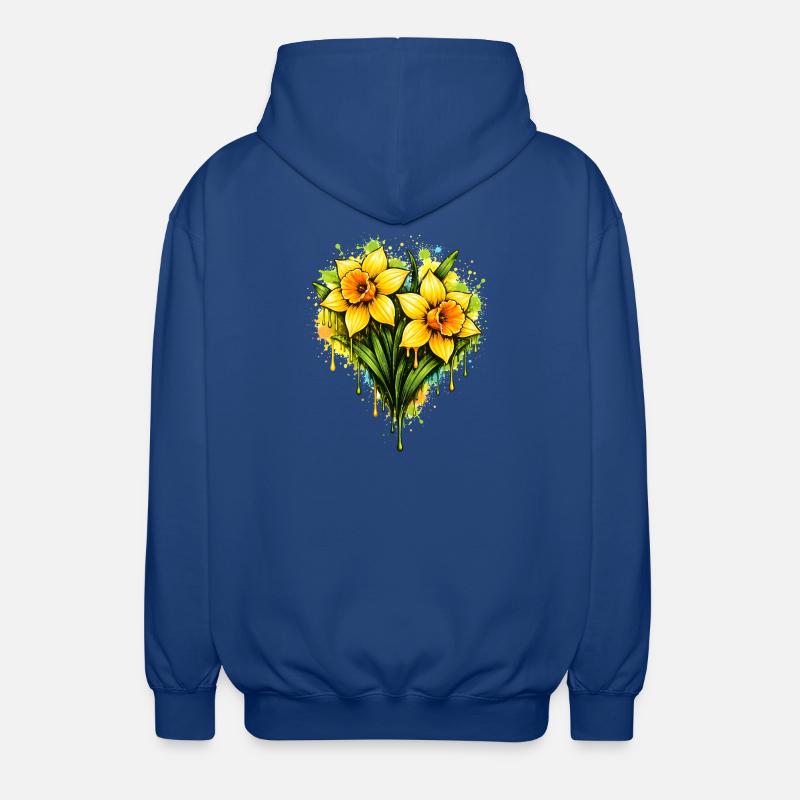 Daffodils in graffiti style - Unisex Hooded Jacket - royal blue