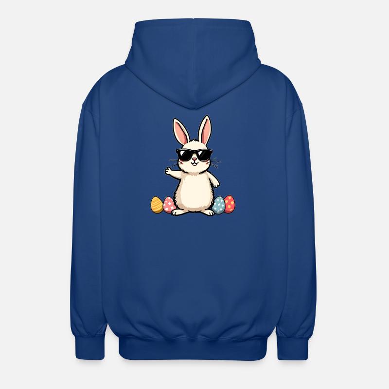 Drôle de lapin de Pâques - Veste à capuche unisexe - bleu royal