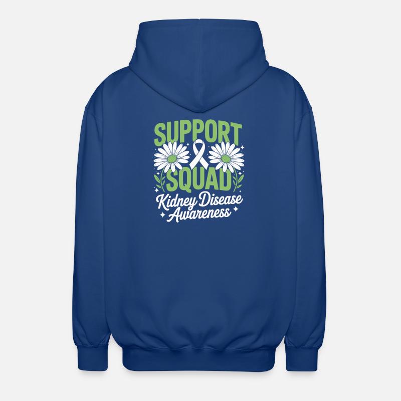 Nierenbewusstsein des Support Squad - Unisex Kapuzenjacke - Royalblau