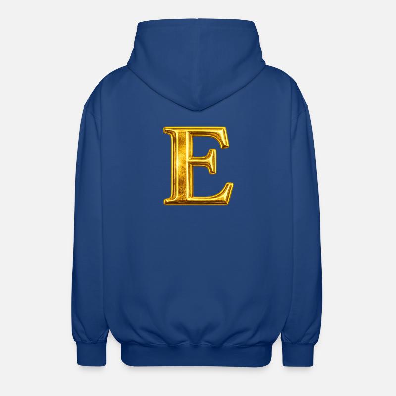 Design du monogramme Golden E - Veste à capuche unisexe - bleu royal