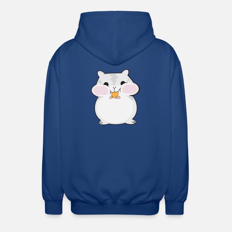 Dessin animé de hamster dodu mignon - Veste à capuche unisexe - bleu royal