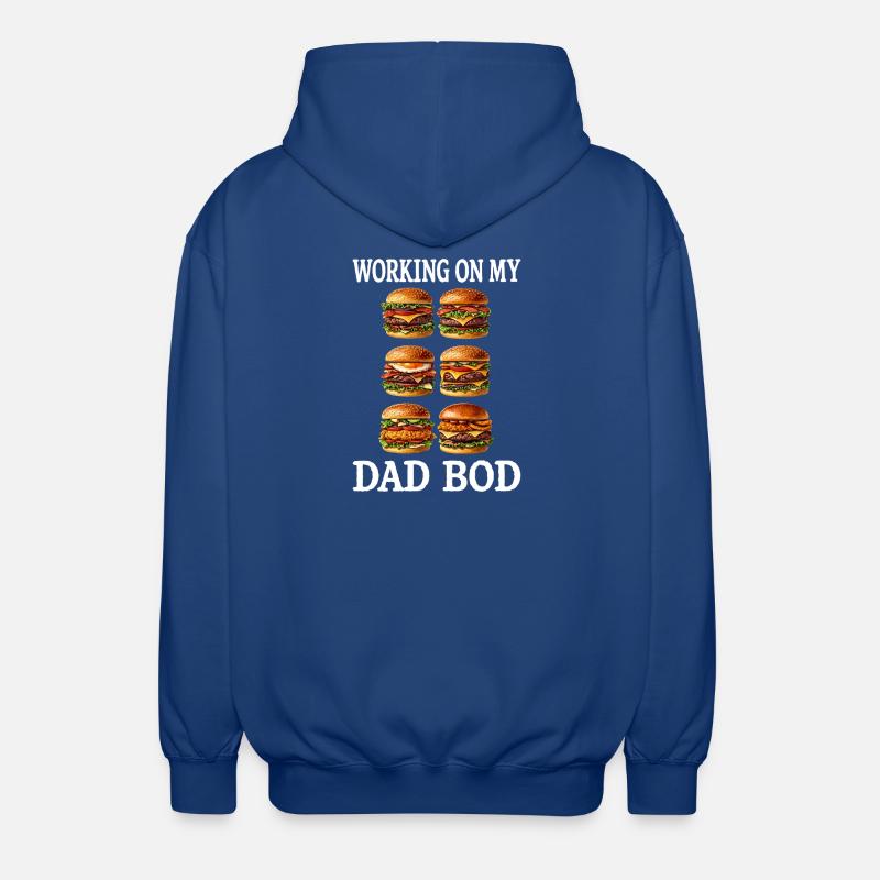 Dad Bod Burger Grid - Unisex Hooded Jacket - royal blue