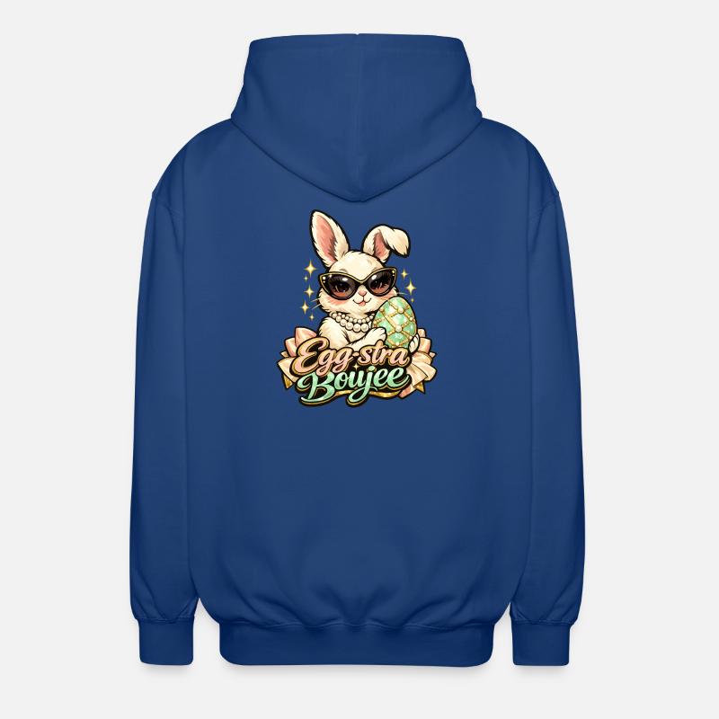 Egg-stra Boujee Easter Bunny Easter - Unisex Hooded Jacket - royal blue