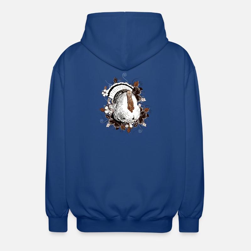 Dinde - Dinde - Thanksgiving - Veste à capuche unisexe - bleu royal