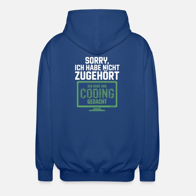 Sorry, I thought coding - Unisex Hooded Jacket - royal blue