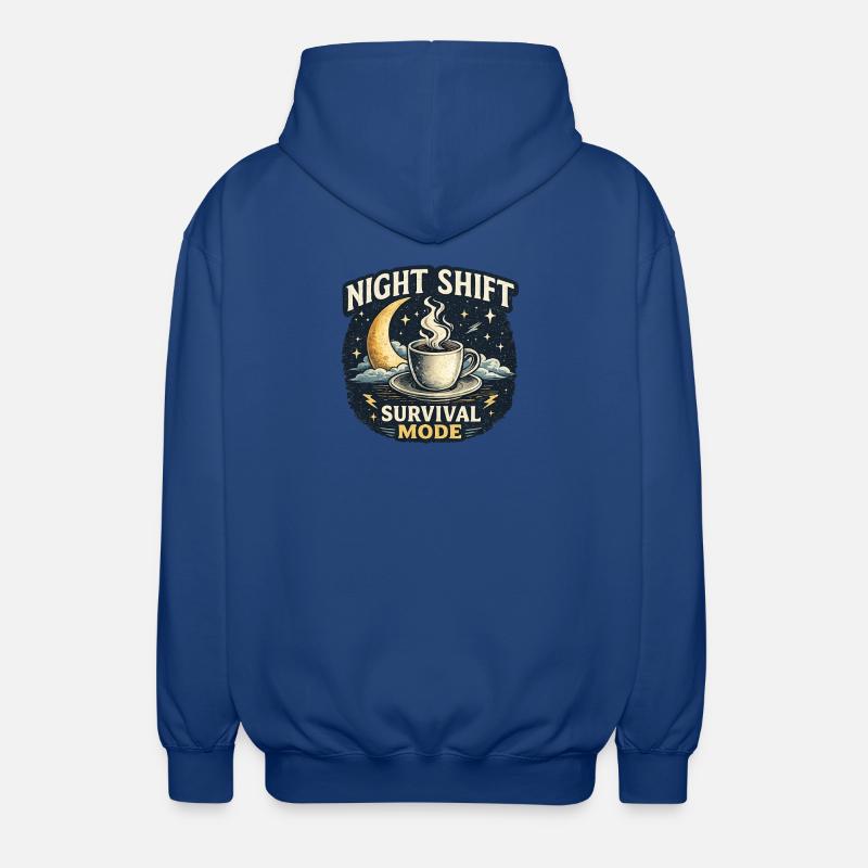 Mode survie Shift de nuit Survie - Veste à capuche unisexe - bleu royal