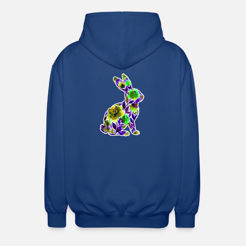 Fleurs en forme de lapin - Veste à capuche unisexe - bleu royal