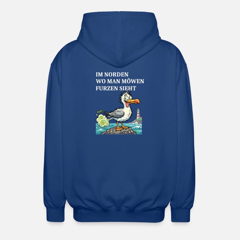 Norddeutscher Humor Spruch Möwe - Unisex Kapuzenjacke - Royalblau