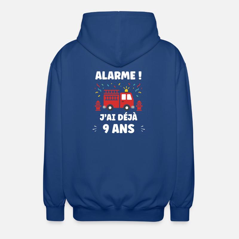 9 ans - Veste à capuche unisexe - bleu royal