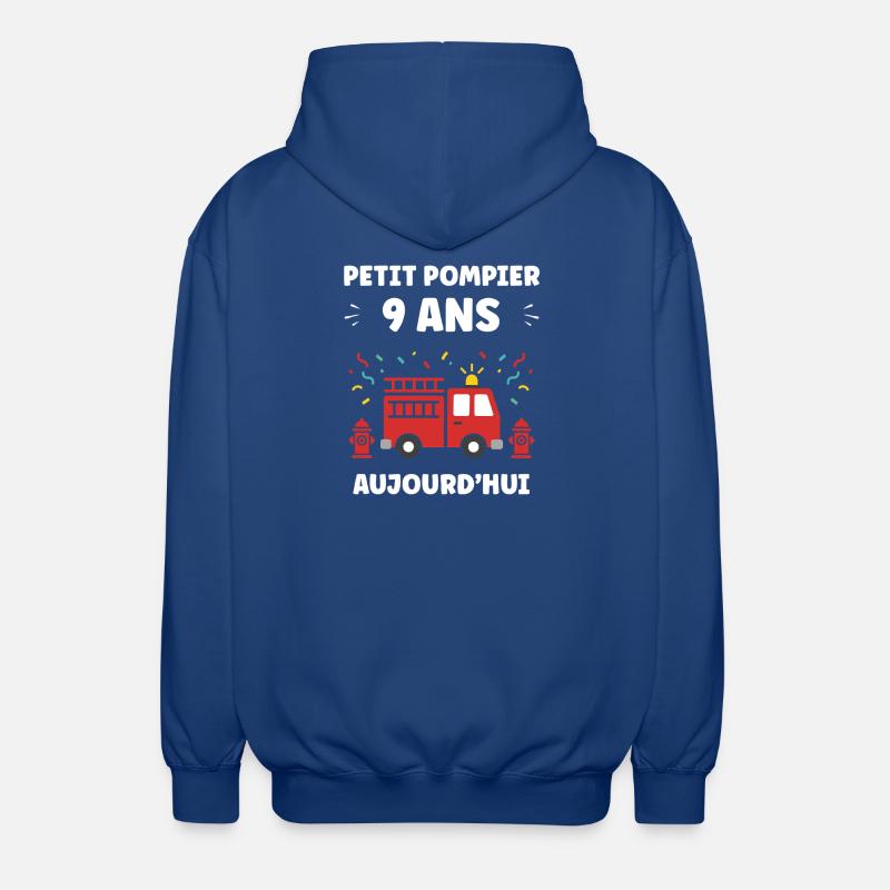 Pompier 9 ans Aujourd hui - Veste à capuche unisexe - bleu royal