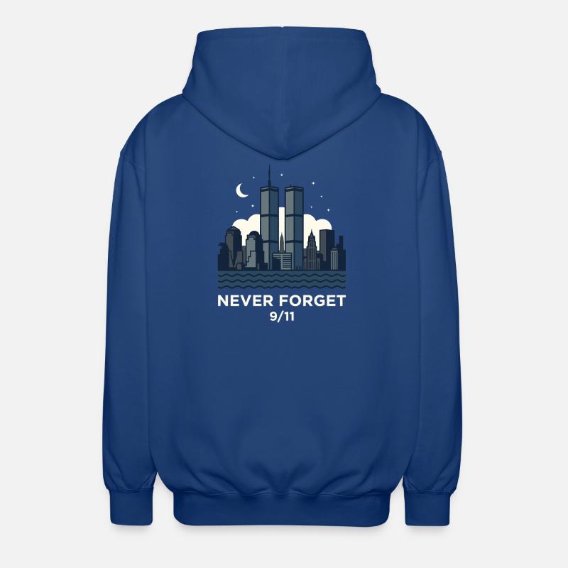 Never Forget 9/11 Skyline Night - Unisex Hooded Jacket - royal blue
