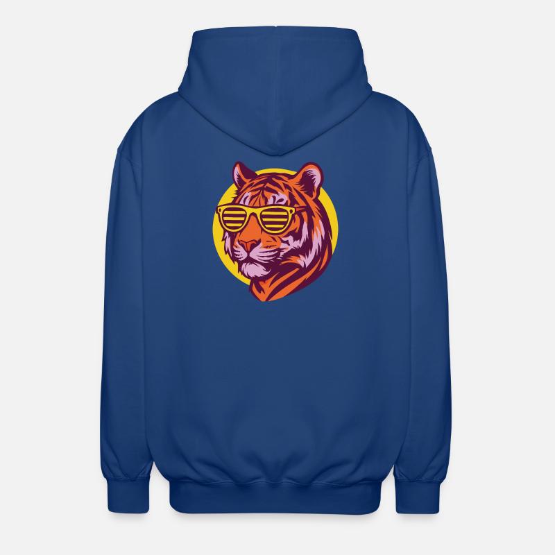 Tigre dans un style rétro néon - Veste à capuche unisexe - bleu royal
