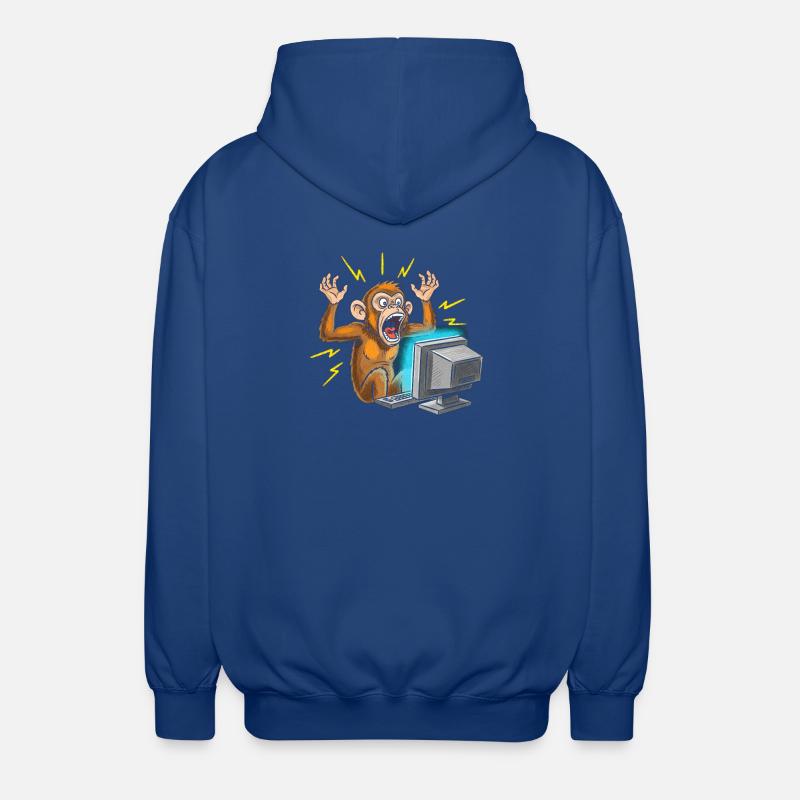 Monkey Computer Outbreak - Unisex Hooded Jacket - royal blue