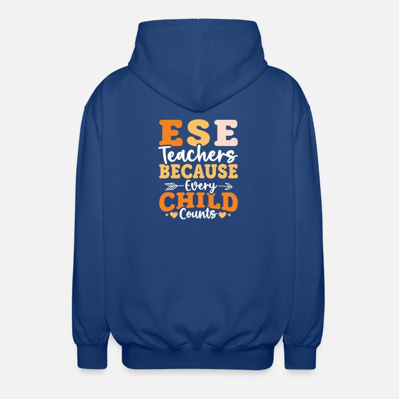 Cadeaux pour les enseignants ESE - Veste à capuche unisexe - bleu royal