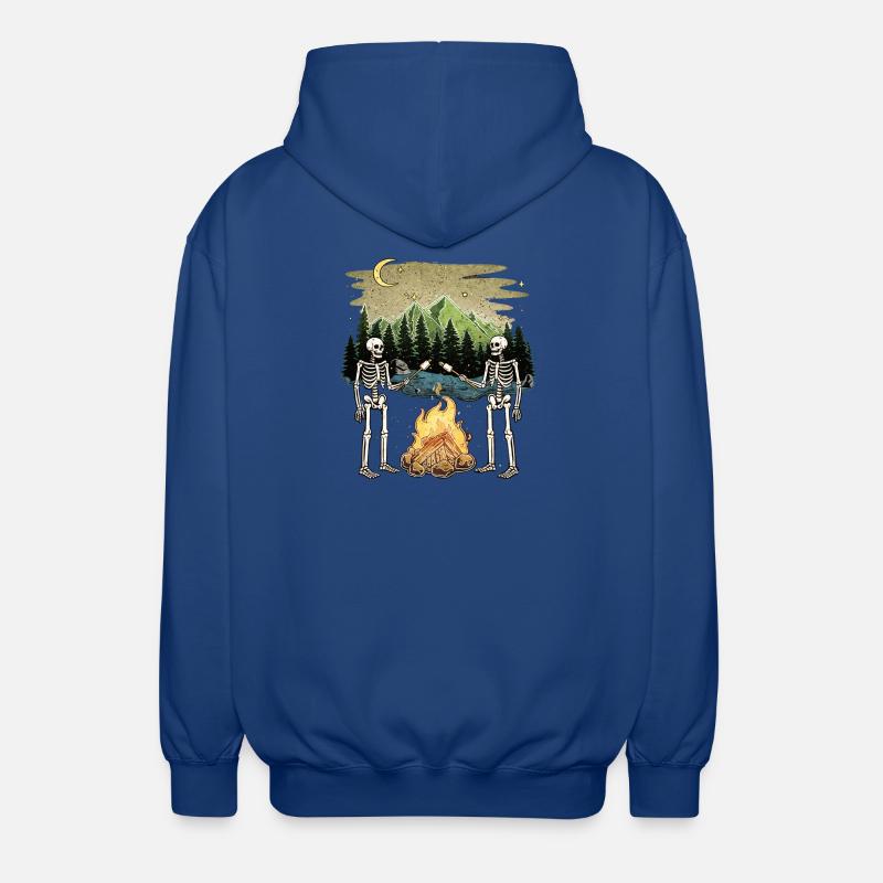 Skeleton Campfire Night Marshmallow Camping Camp - Unisex Kapuzenjacke - Royalblau