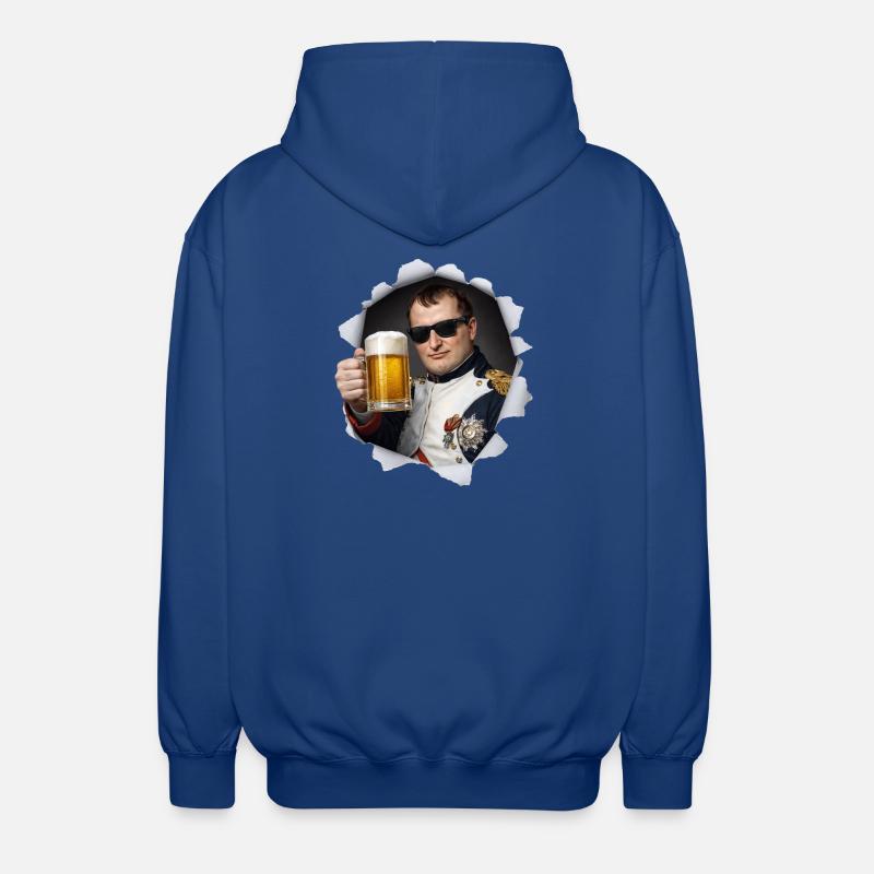 Napoleon hält ein Bier - Unisex Kapuzenjacke - Royalblau