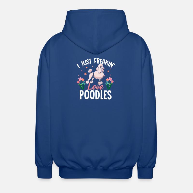 Ich liebe Pudel einfach verdammt nochmal - Unisex Kapuzenjacke - Royalblau