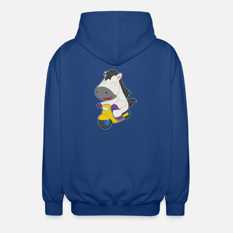 Pferd Motorroller - Unisex Kapuzenjacke - Royalblau