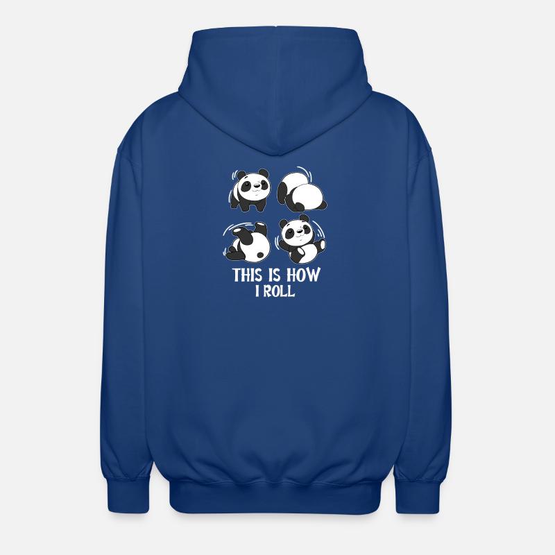 Panda Roll Somersault Roller Gymnastics - Unisex Hooded Jacket - royal blue