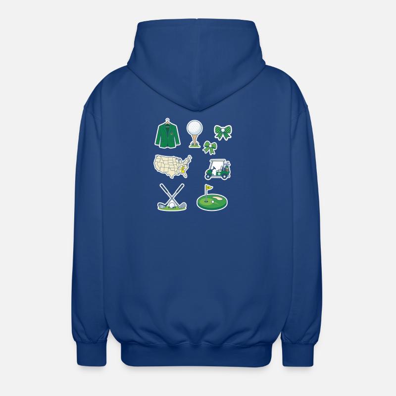 Golf-Universum Sticker-Set - Unisex Kapuzenjacke - Royalblau