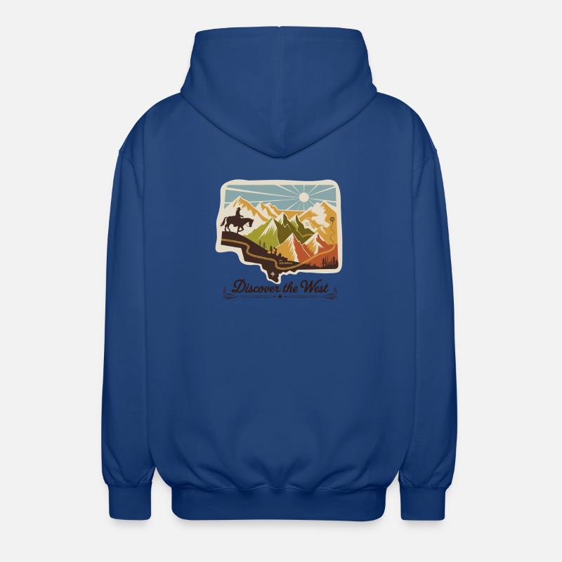 Entdecken Sie den West Mountain Sticker - Unisex Kapuzenjacke - Royalblau