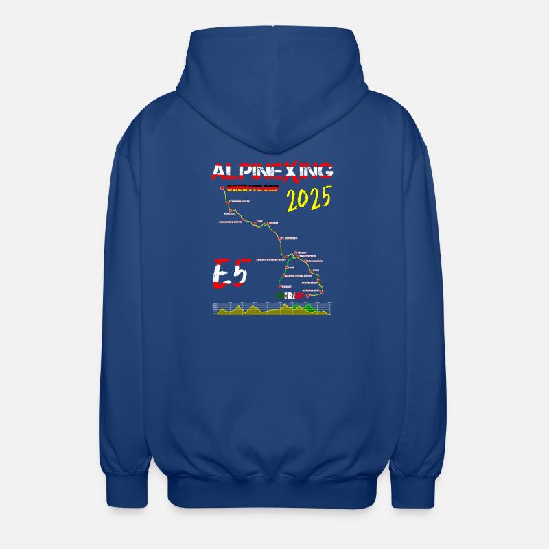 E5 Oberstdorf Merano 2025 - Unisex Hooded Jacket - royal blue