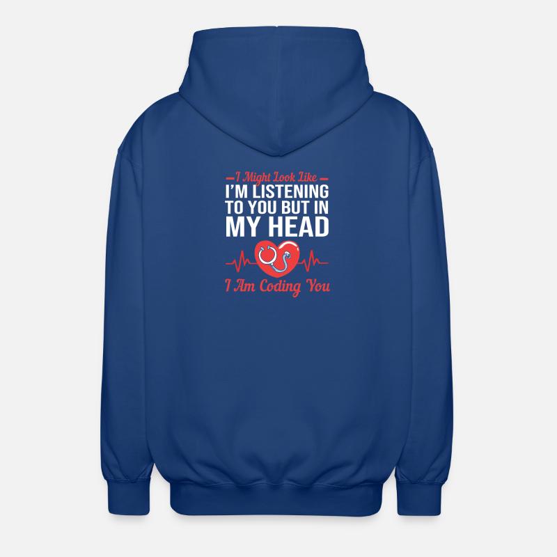 Medical Programmer Medical Coder - Unisex Hooded Jacket - royal blue
