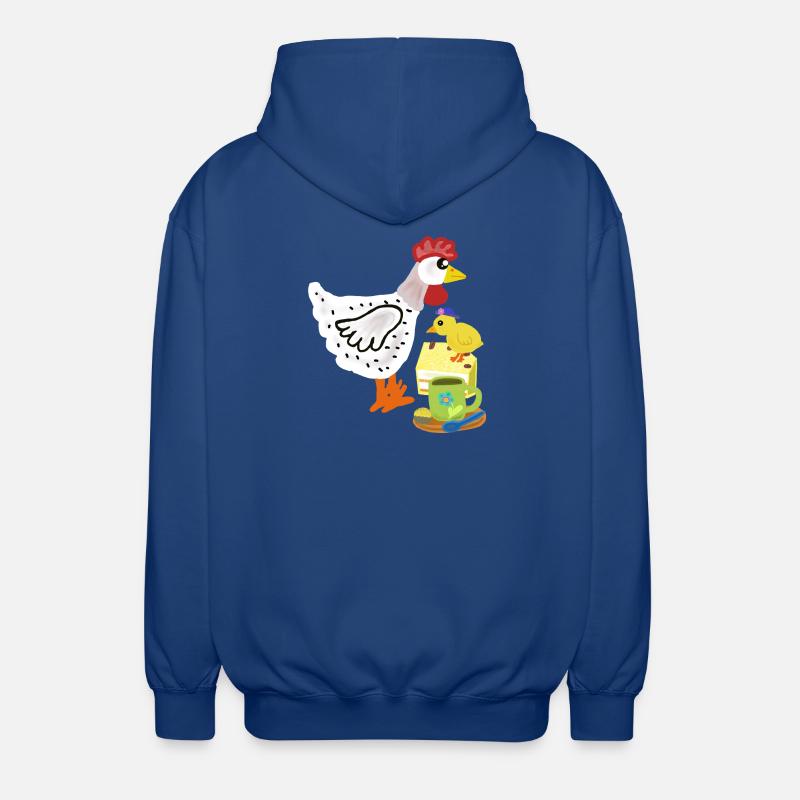 Breakfast Chicken Cake Chick Duo - Unisex Hooded Jacket - royal blue