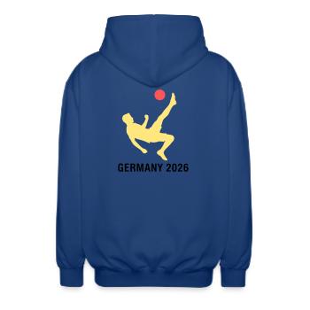 Fußballer 2026 Deutschland Fan - Unisex Kapuzenjacke - Royalblau - Hinten - AI Model Male 185 light (185cm)