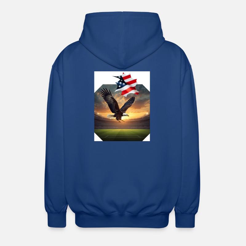 Patriotic eagle in stadium - Unisex Hooded Jacket - royal blue