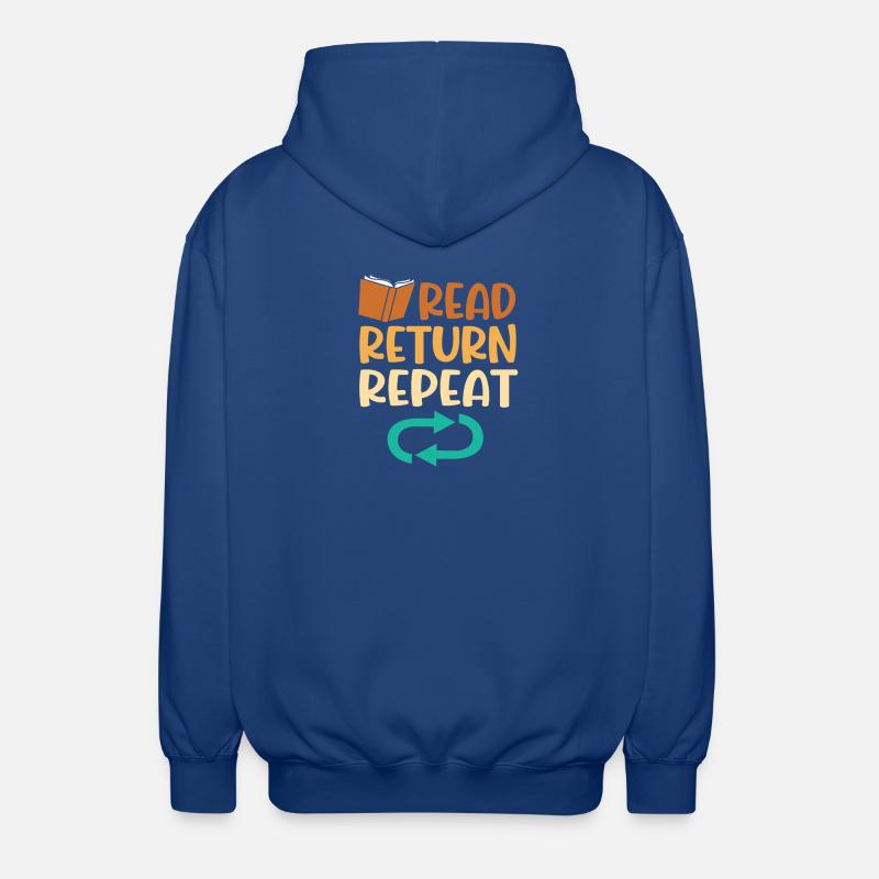 Library Book Bookworm Reading Bookworm - Unisex Hooded Jacket - royal blue