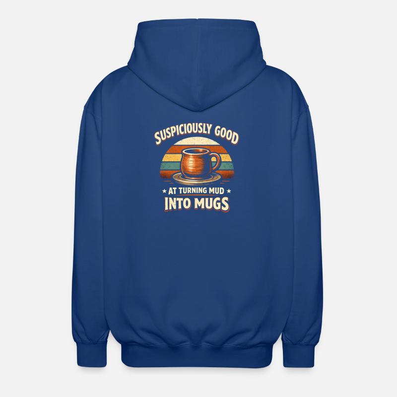La boue devient coupe | Poterie - Veste à capuche unisexe - bleu royal