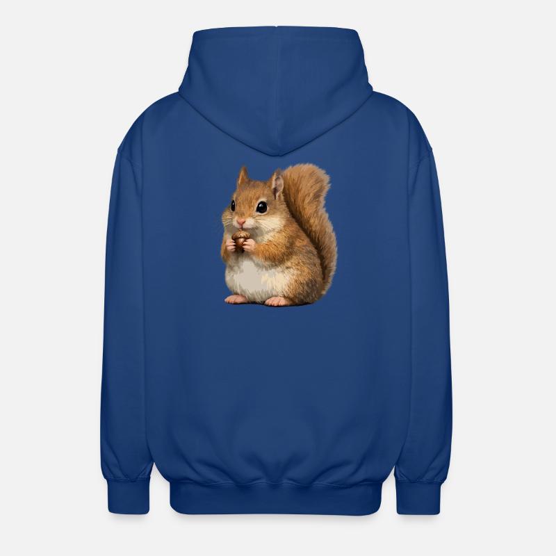 Eichhörnchen mit Eichel - Unisex Kapuzenjacke - Royalblau