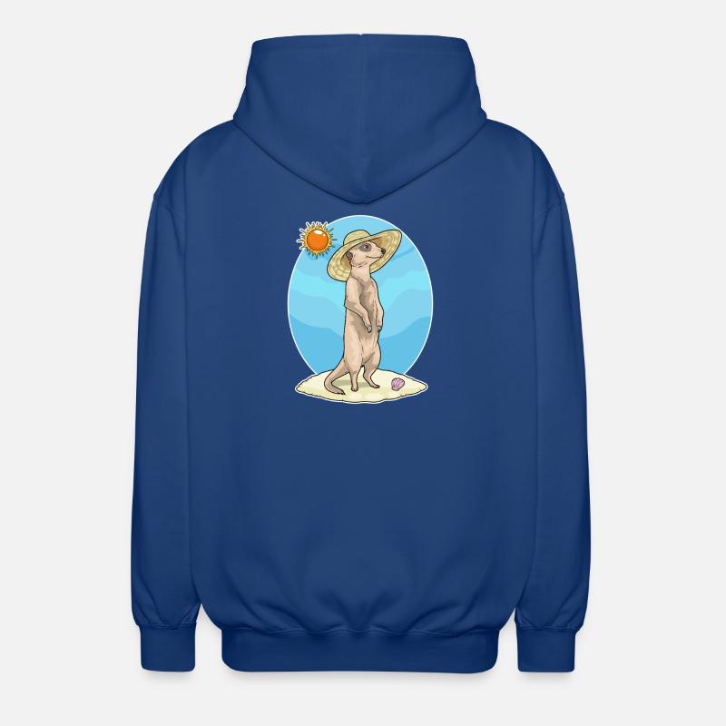Erdmännchen Strand Strohhut Sommer - Unisex Kapuzenjacke - Royalblau