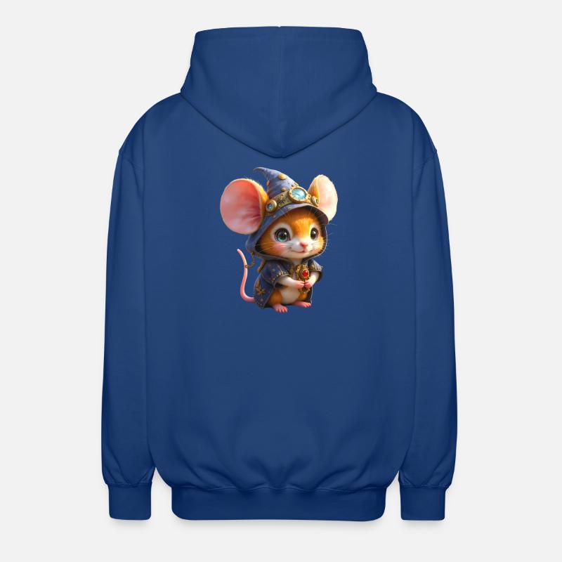 Blue Steampunk Wizard Mouse - Unisex Hooded Jacket - royal blue