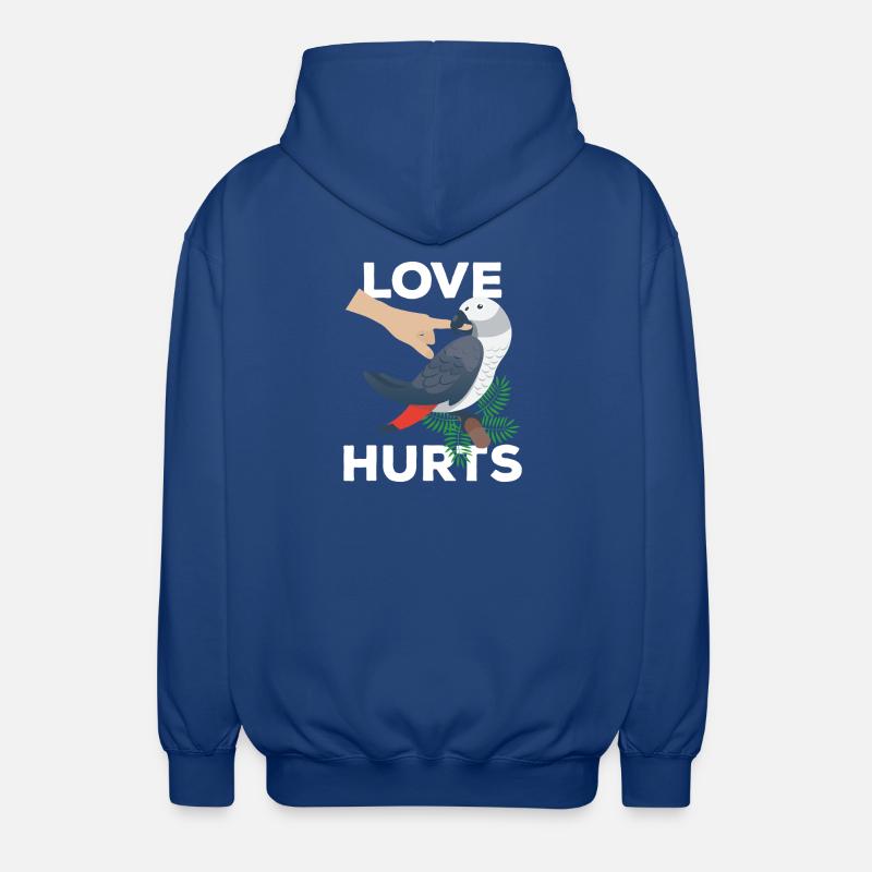 Graphique du perroquet blessé - Veste à capuche unisexe - bleu royal