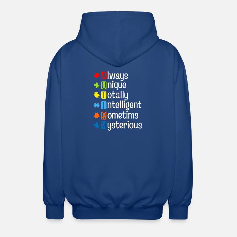 Autism Puzzle Pride: Unique Minds - Unisex Hooded Jacket - royal blue