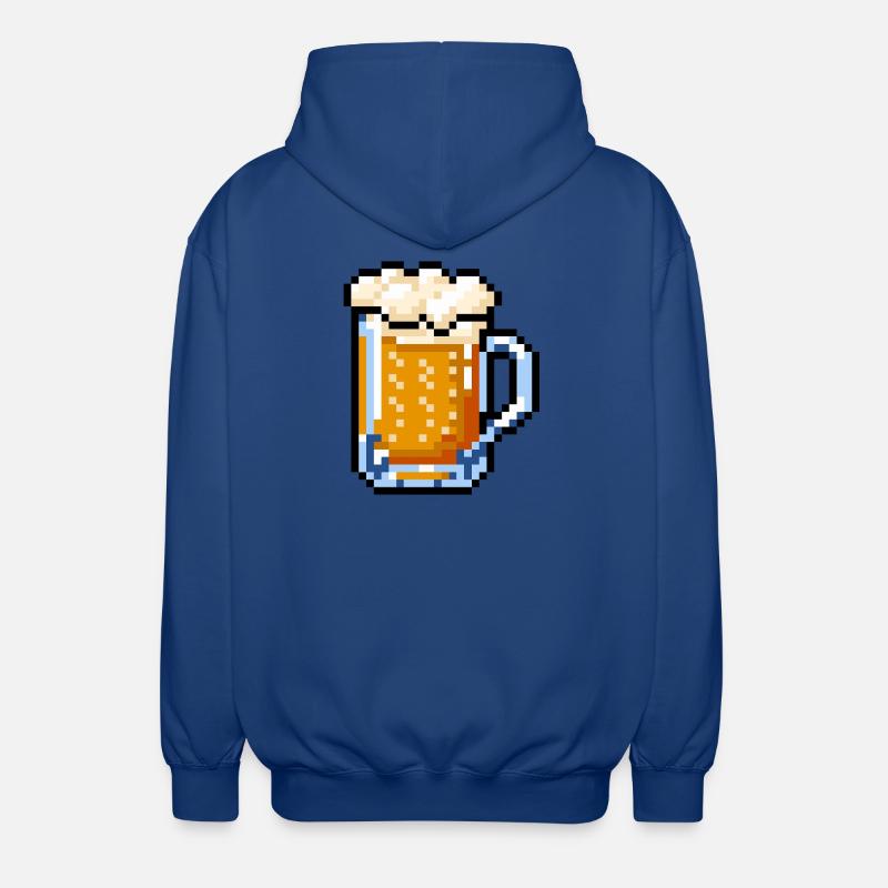 Bierglas Pixel Art – Retro Bier Design - Unisex Kapuzenjacke - Royalblau