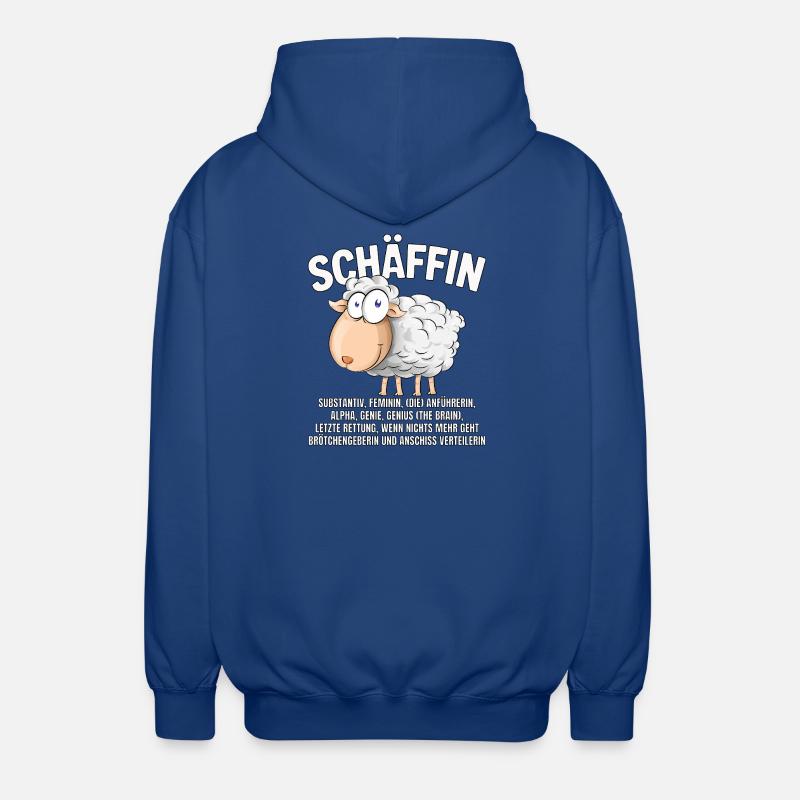 Schäffin - Alpha Schaf als Chefin - Unisex Kapuzenjacke - Royalblau