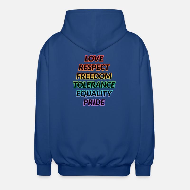 Pride Rainbow Values Tee - Unisex Kapuzenjacke - Royalblau